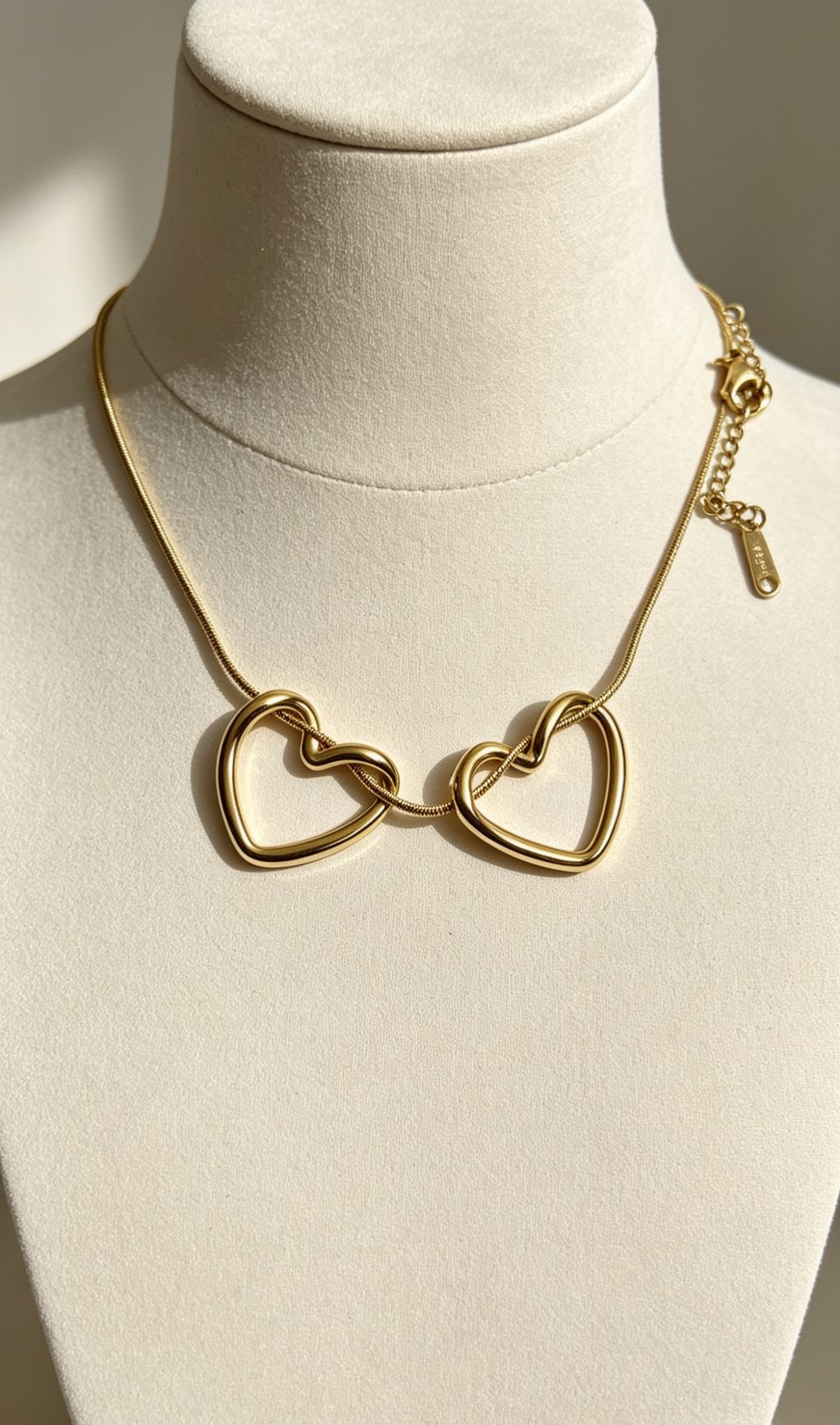 Double Heart Gold Necklace