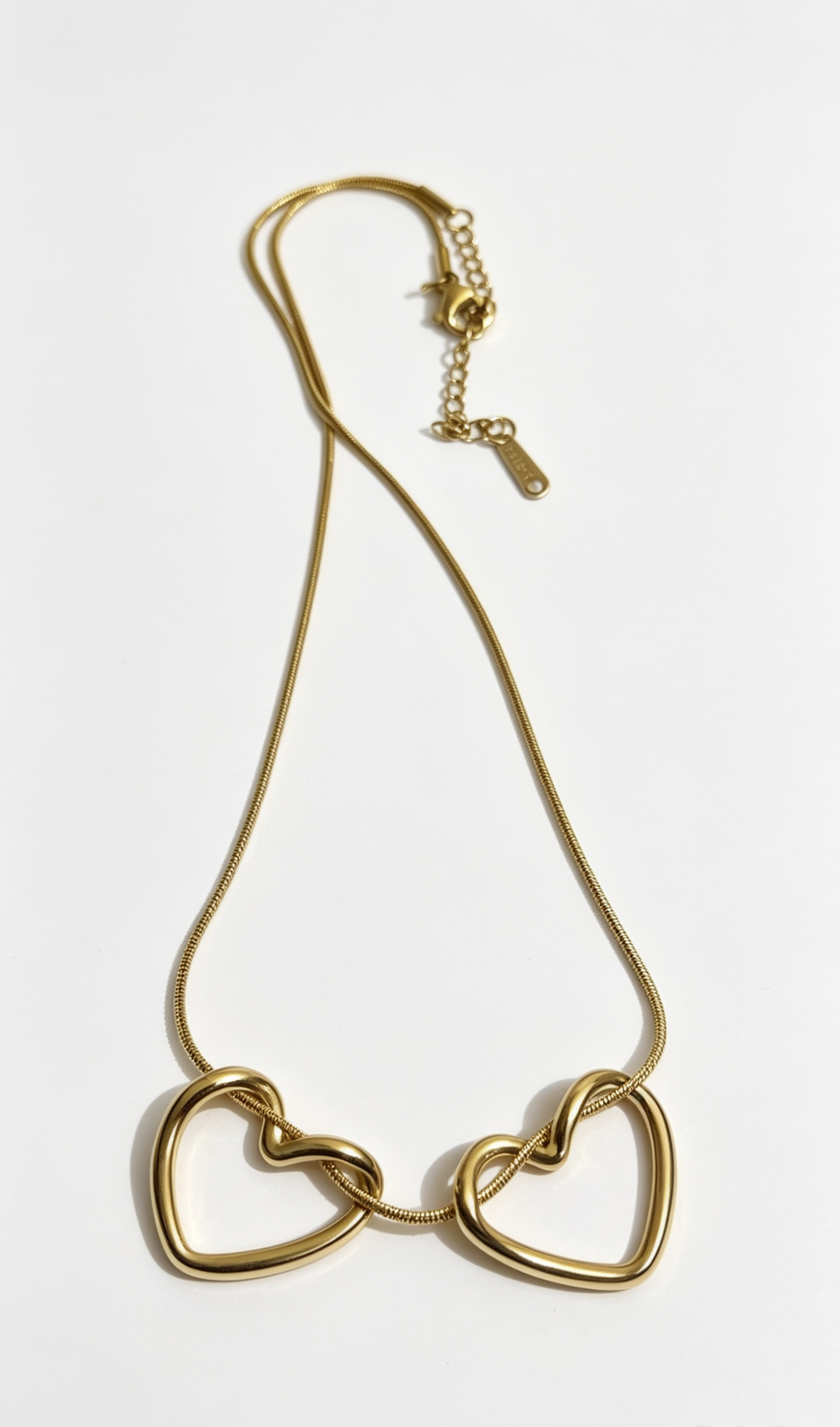 Double Heart Gold Necklace