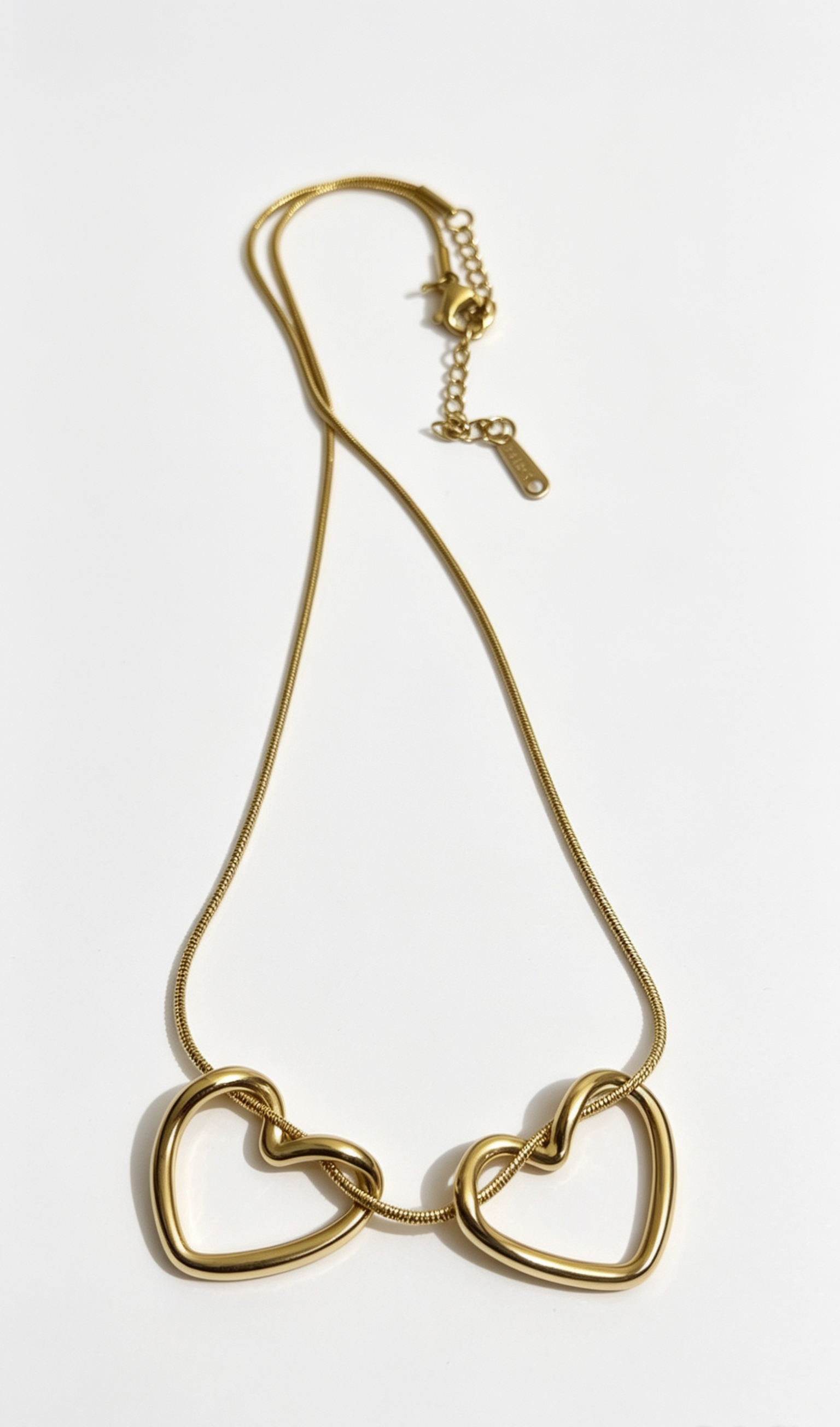 Double Heart Gold Necklace